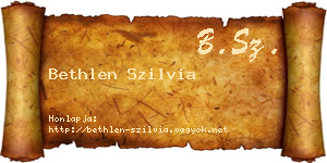 Bethlen Szilvia névjegykártya